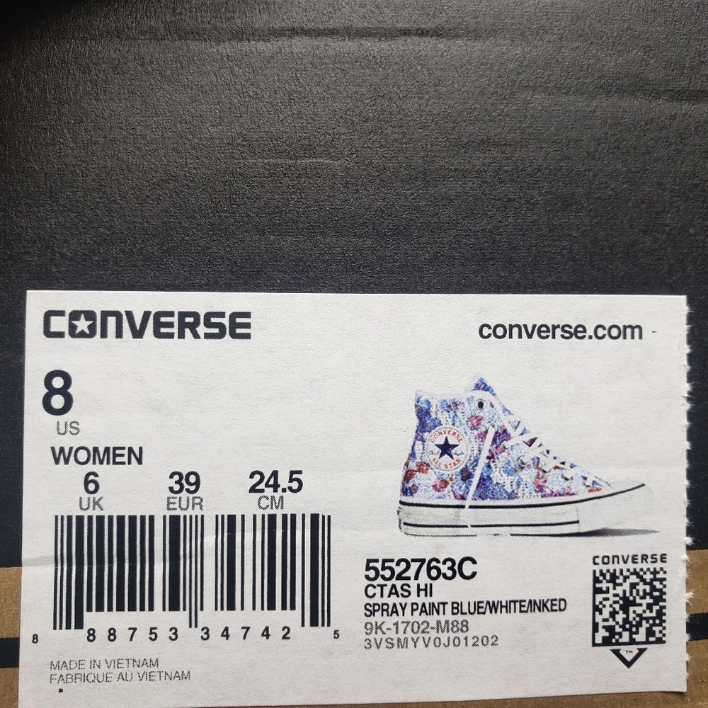 Converse Spray Paint Blue White Inked High Tops - Picture 6 of 6